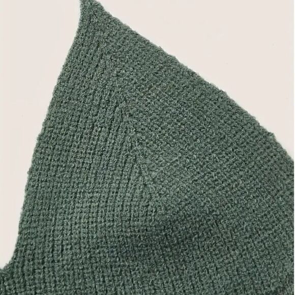 NEW! Y2K Mushroom Graphic Knit Halter Crop Top Sexy Casual Summer Sweater Retro - Picture 4 of 5